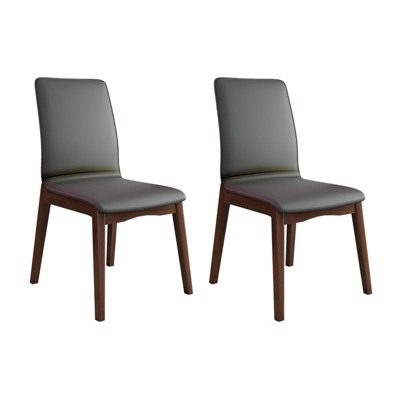 Modern Kitchen Leather Square Dining Chairs Parsons Chair with Wood Legs