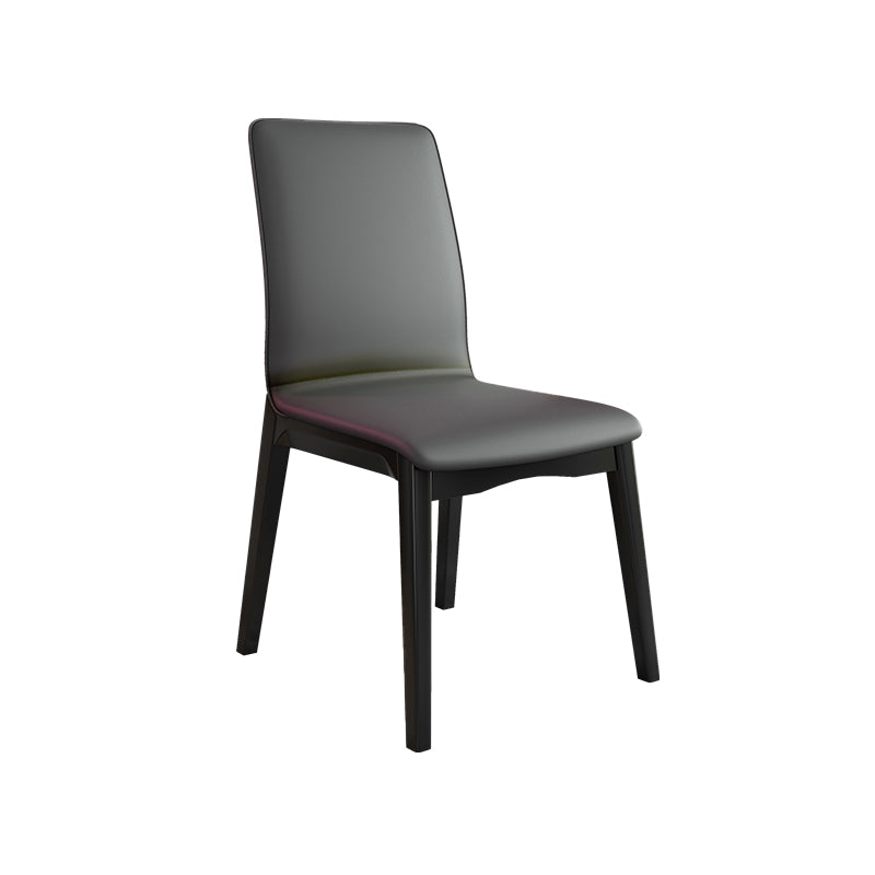 Modern Kitchen Leather Square Dining Chairs Parsons Chair with Wood Legs