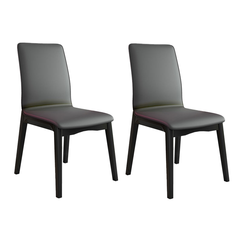 Modern Kitchen Leather Square Dining Chairs Parsons Chair with Wood Legs