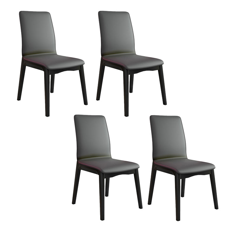 Modern Kitchen Leather Square Dining Chairs Parsons Chair with Wood Legs