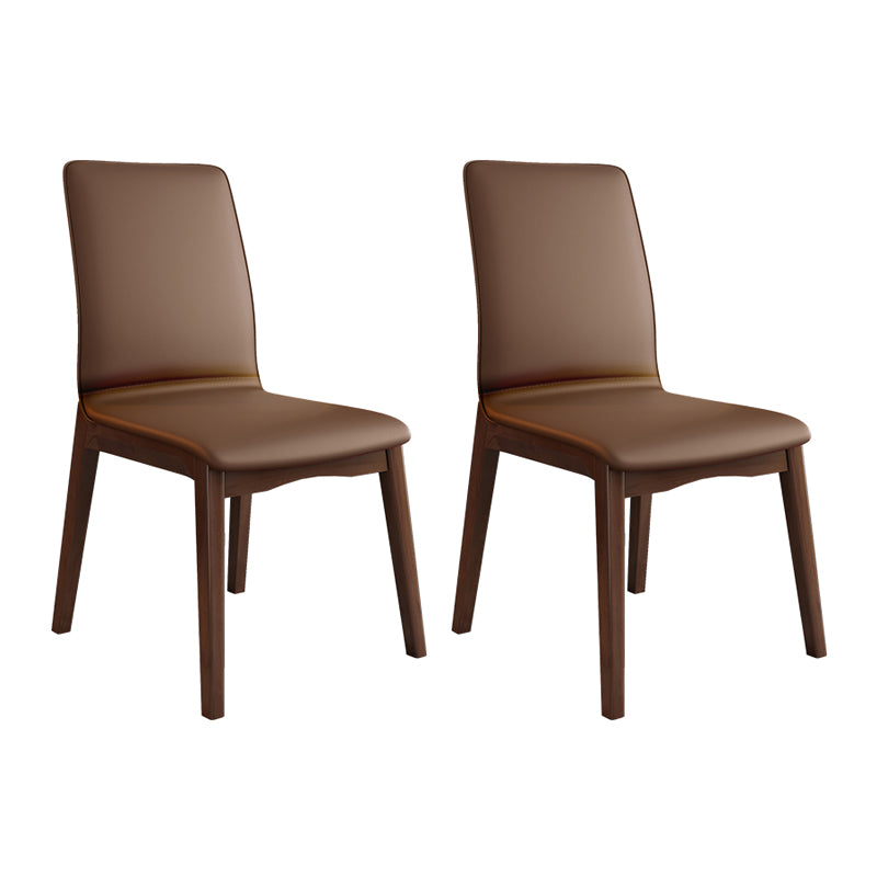 Modern Kitchen Leather Square Dining Chairs Parsons Chair with Wood Legs