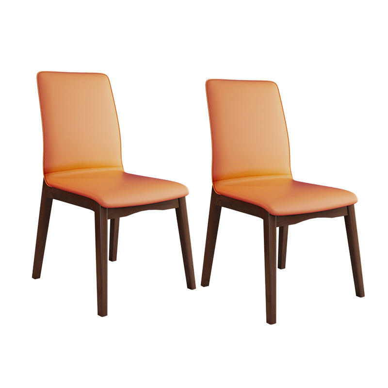 Modern Kitchen Leather Square Dining Chairs Parsons Chair with Wood Legs