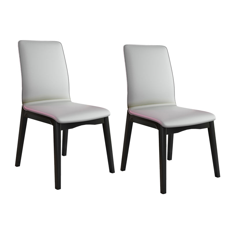 Modern Kitchen Leather Square Dining Chairs Parsons Chair with Wood Legs