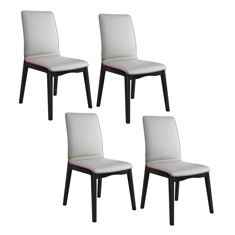 Modern Kitchen Leather Square Dining Chairs Parsons Chair with Wood Legs