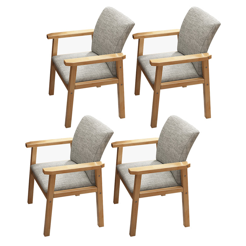 Contemporary Wood Squar Dining Chair Fabric Dining Side Chair for Kitchen