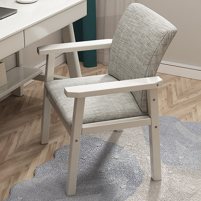 Contemporary Wood Squar Dining Chair Fabric Dining Side Chair for Kitchen