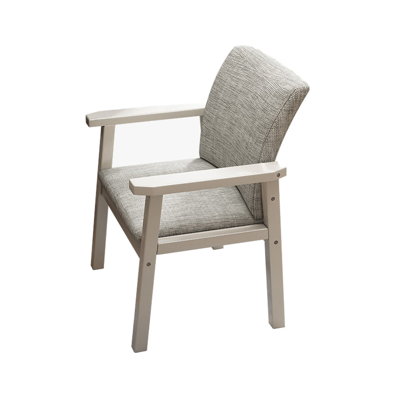 Contemporary Wood Squar Dining Chair Fabric Dining Side Chair for Kitchen