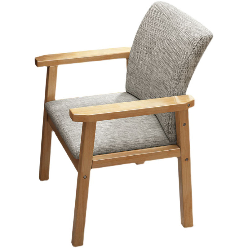 Contemporary Wood Squar Dining Chair Fabric Dining Side Chair for Kitchen