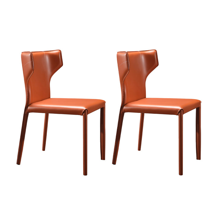 Contemporary Dining Chair with Metal Legs Wingback Parsons Chair for Home Use