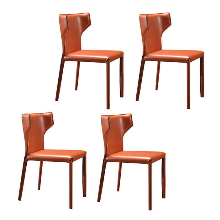 Contemporary Dining Chair with Metal Legs Wingback Parsons Chair for Home Use