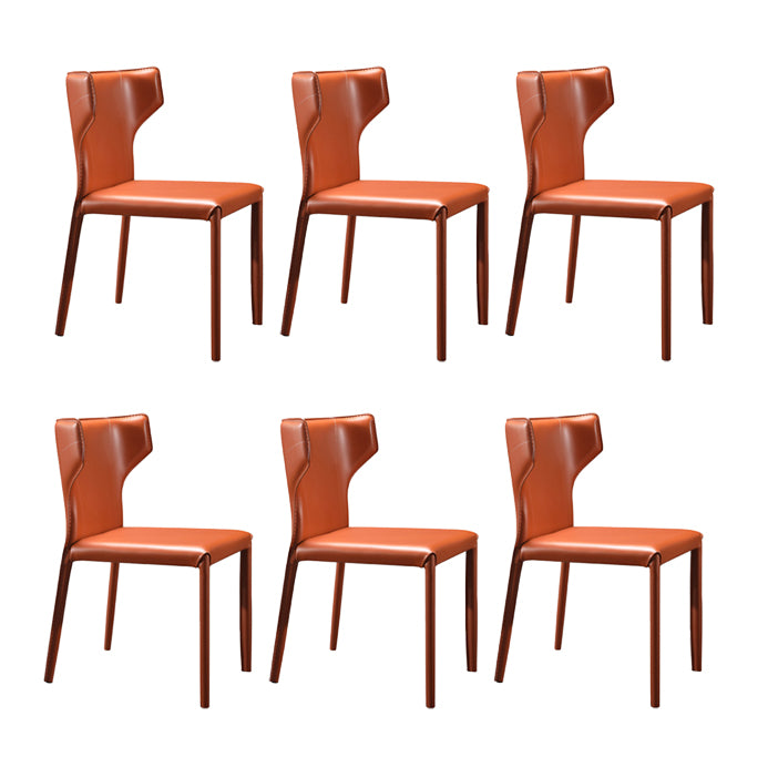 Contemporary Dining Chair with Metal Legs Wingback Parsons Chair for Home Use