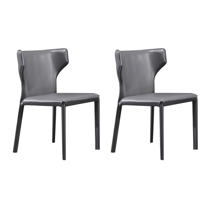 Contemporary Dining Chair with Metal Legs Wingback Parsons Chair for Home Use