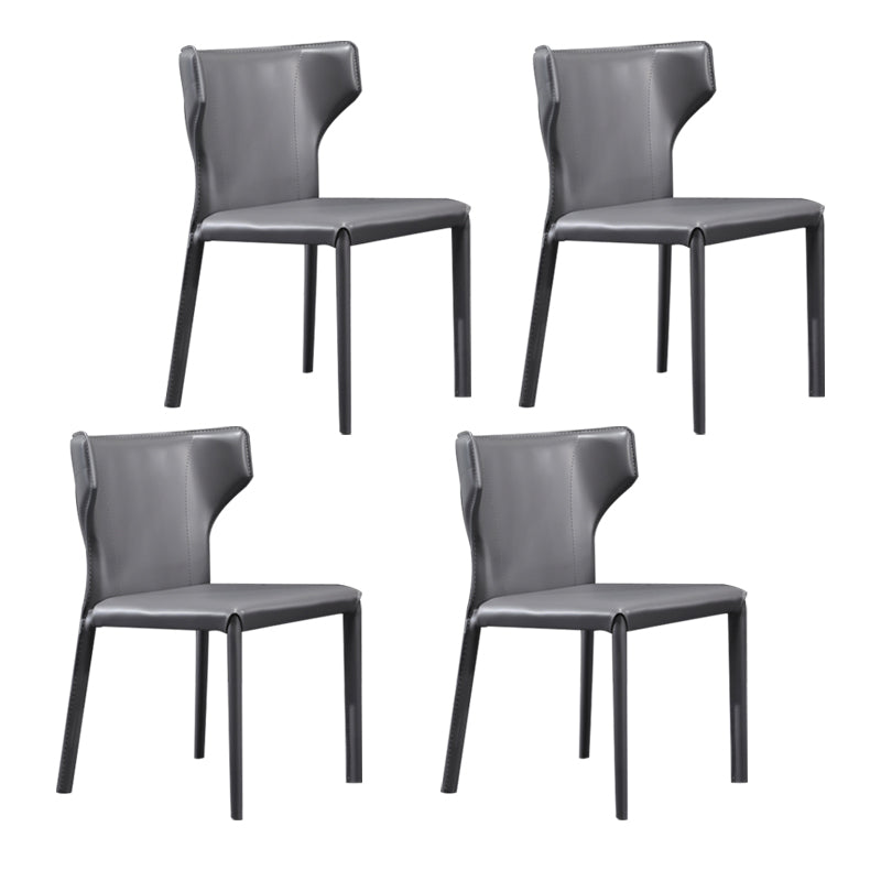 Contemporary Dining Chair with Metal Legs Wingback Parsons Chair for Home Use