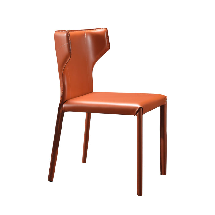 Contemporary Dining Chair with Metal Legs Wingback Parsons Chair for Home Use