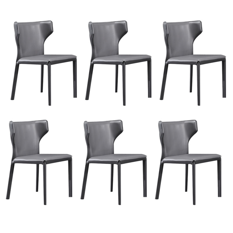 Contemporary Dining Chair with Metal Legs Wingback Parsons Chair for Home Use