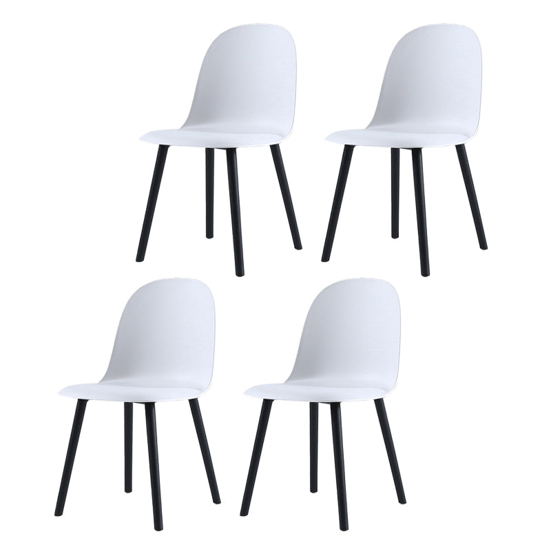 Home Contemporary Side Chair Solid Back Plastic Armless Dining Room Chair