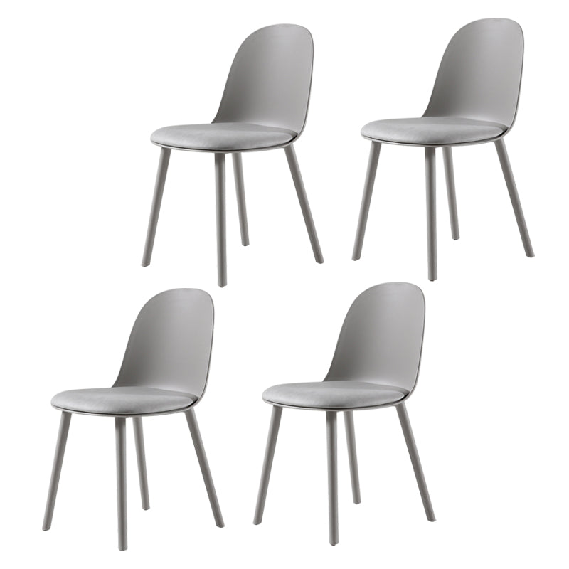 Home Contemporary Side Chair Solid Back Plastic Armless Dining Room Chair