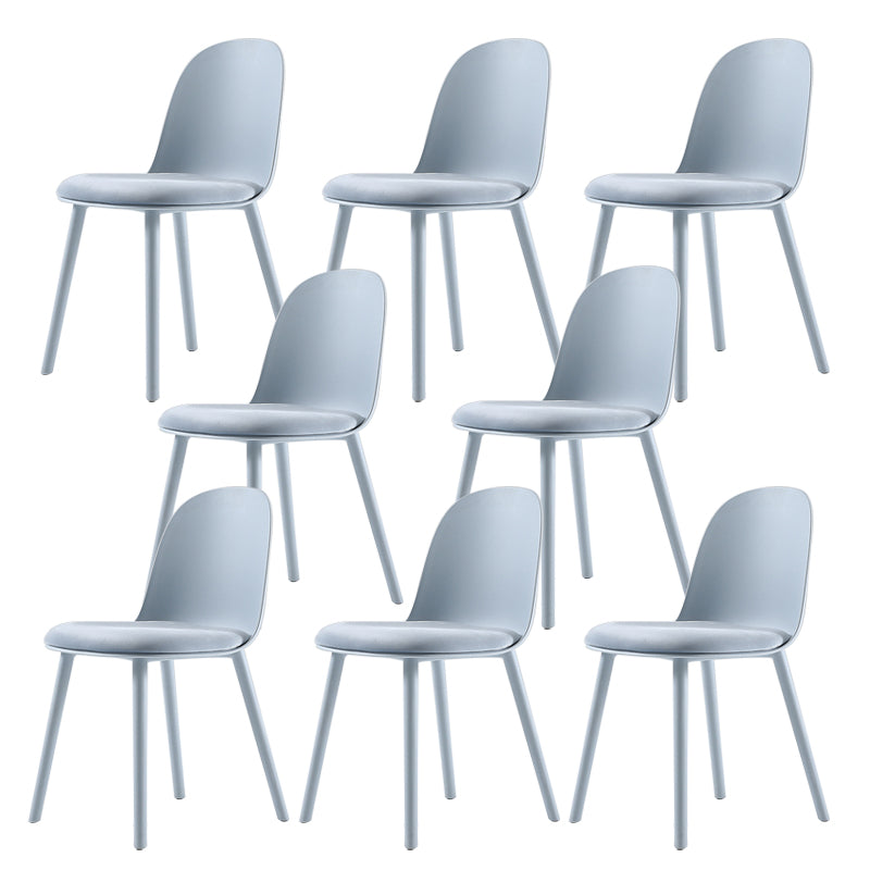 Home Contemporary Side Chair Solid Back Plastic Armless Dining Room Chair