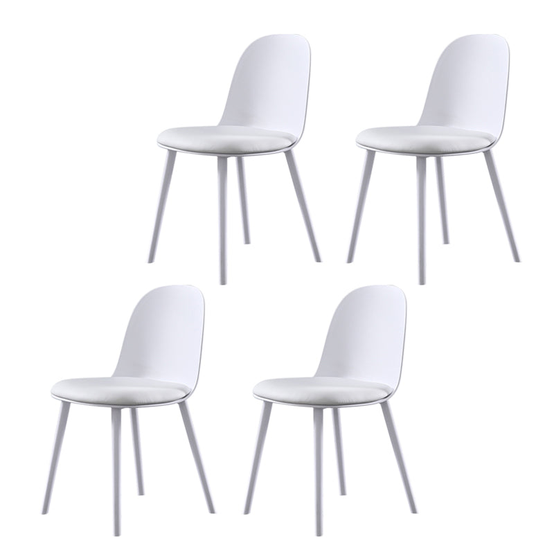 Home Contemporary Side Chair Solid Back Plastic Armless Dining Room Chair