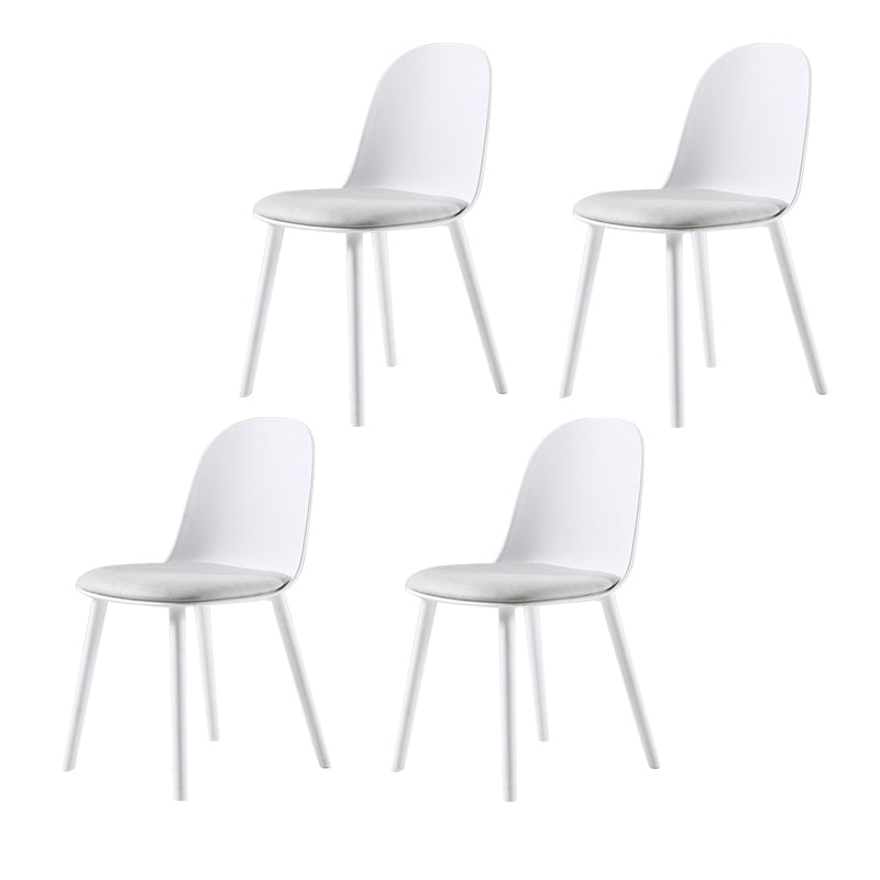 Home Contemporary Side Chair Solid Back Plastic Armless Dining Room Chair