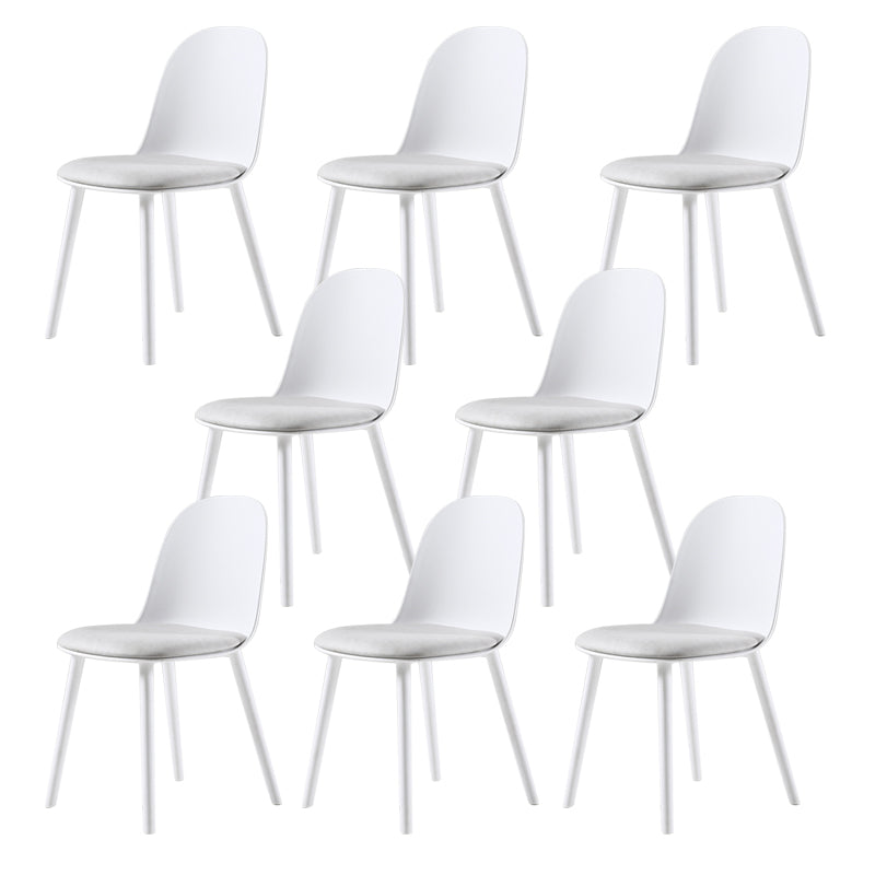 Home Contemporary Side Chair Solid Back Plastic Armless Dining Room Chair