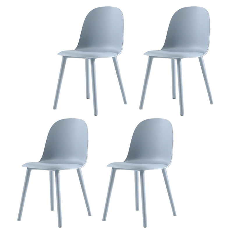 Home Contemporary Side Chair Solid Back Plastic Armless Dining Room Chair