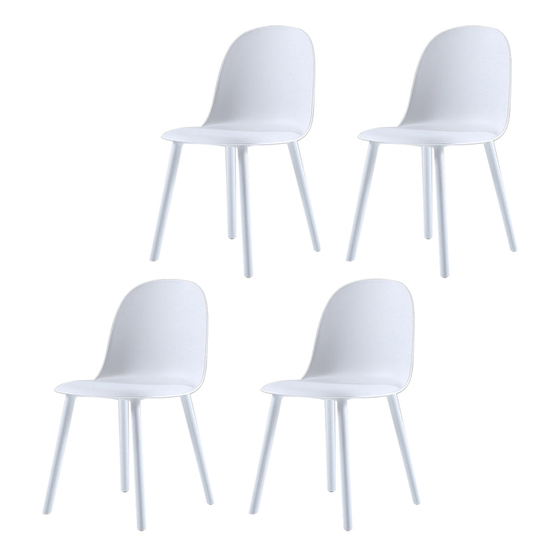 Home Contemporary Side Chair Solid Back Plastic Armless Dining Room Chair