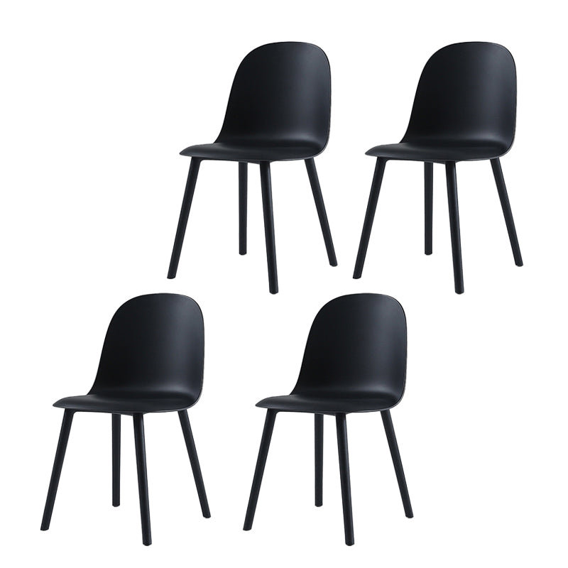 Home Contemporary Side Chair Solid Back Plastic Armless Dining Room Chair