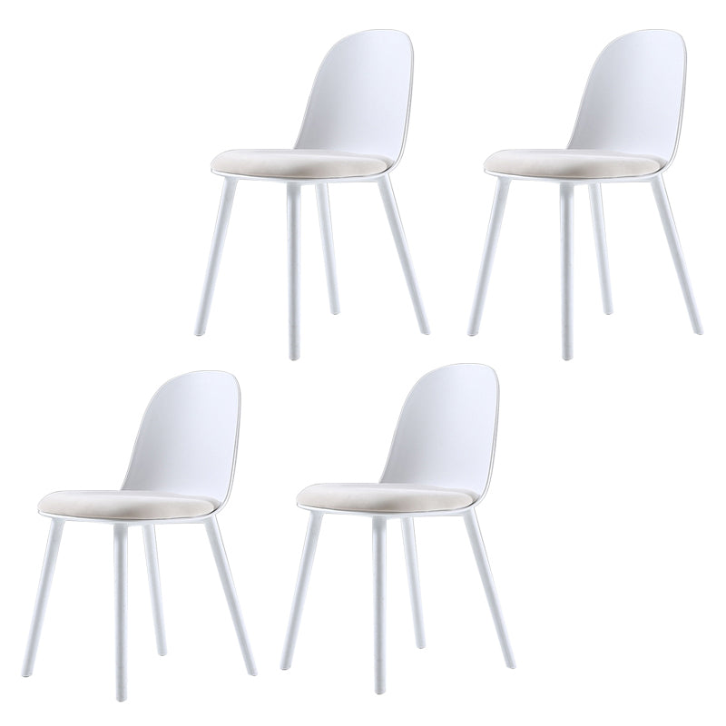 Home Contemporary Side Chair Solid Back Plastic Armless Dining Room Chair