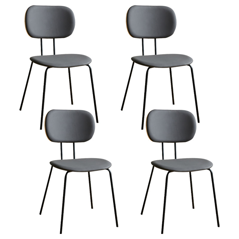 Industrial Style Matte Finish Metal Side Chair Open Back Dining Side Chair