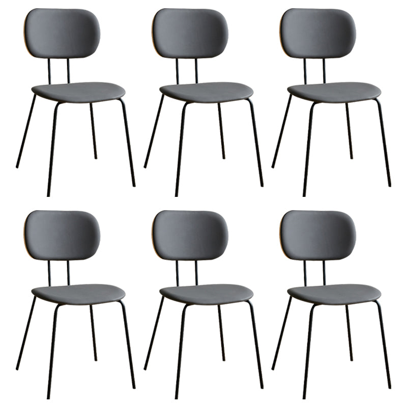 Industrial Style Matte Finish Metal Side Chair Open Back Dining Side Chair