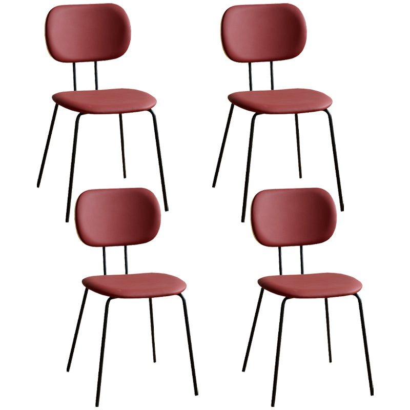 Industrial Style Matte Finish Metal Side Chair Open Back Dining Side Chair