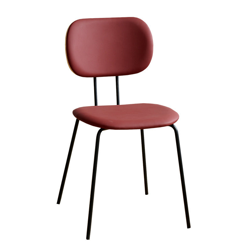 Industrial Style Matte Finish Metal Side Chair Open Back Dining Side Chair