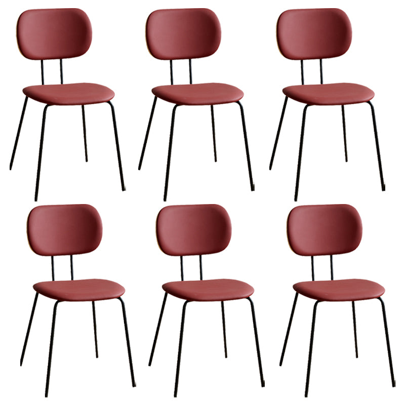 Industrial Style Matte Finish Metal Side Chair Open Back Dining Side Chair