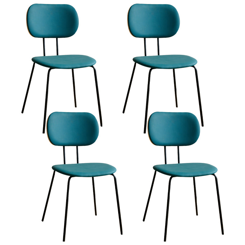 Industrial Style Matte Finish Metal Side Chair Open Back Dining Side Chair