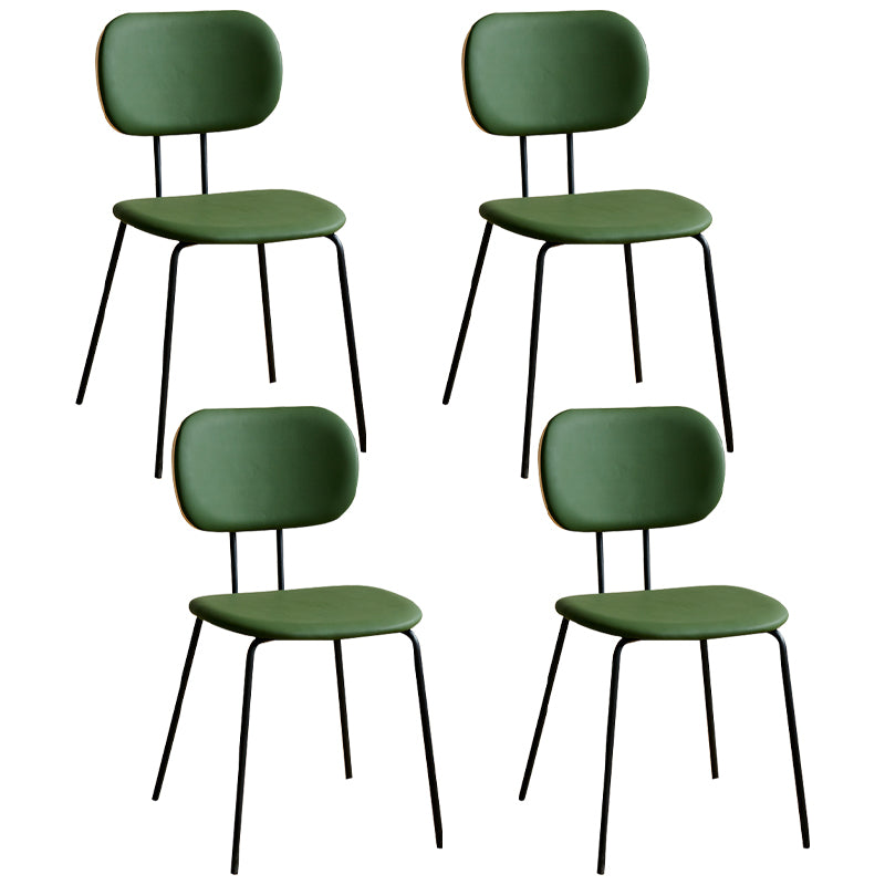 Industrial Style Matte Finish Metal Side Chair Open Back Dining Side Chair