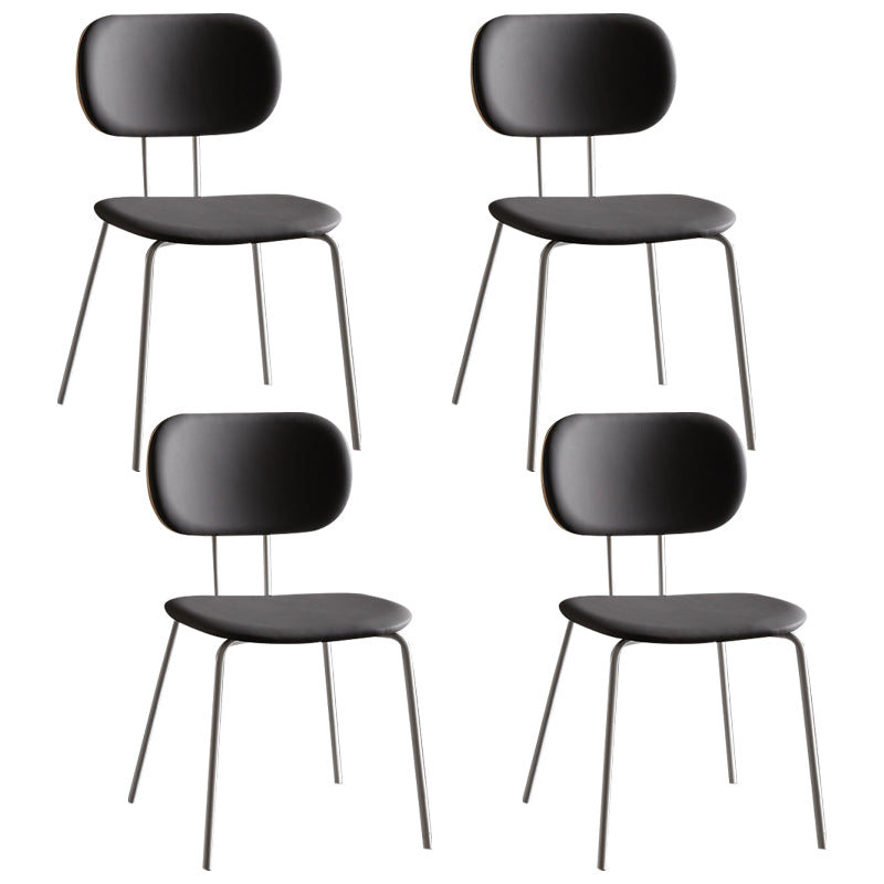 Industrial Style Matte Finish Metal Side Chair Open Back Dining Side Chair