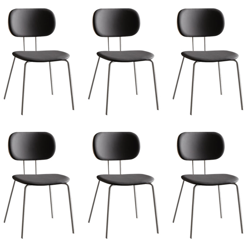 Industrial Style Matte Finish Metal Side Chair Open Back Dining Side Chair