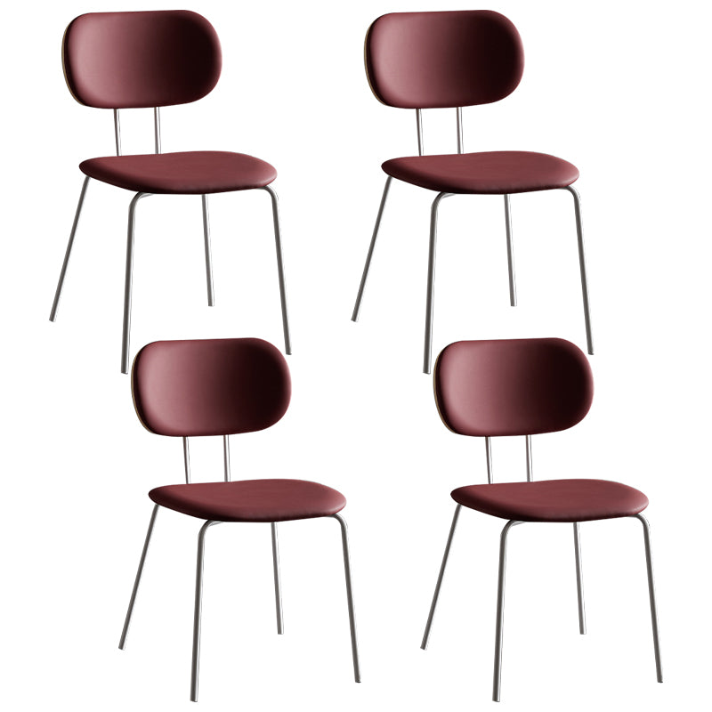 Industrial Style Matte Finish Metal Side Chair Open Back Dining Side Chair