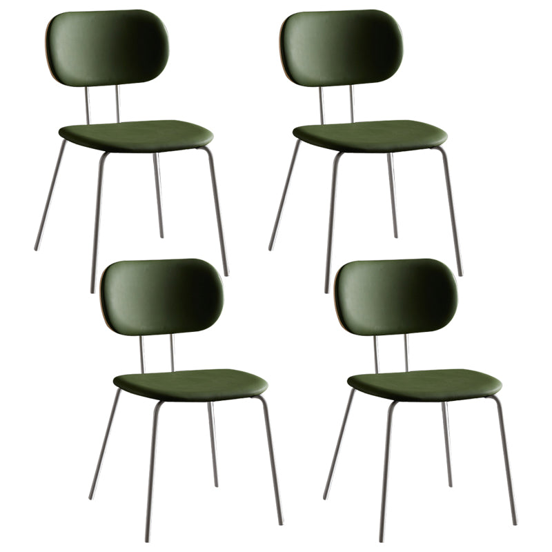 Industrial Style Matte Finish Metal Side Chair Open Back Dining Side Chair