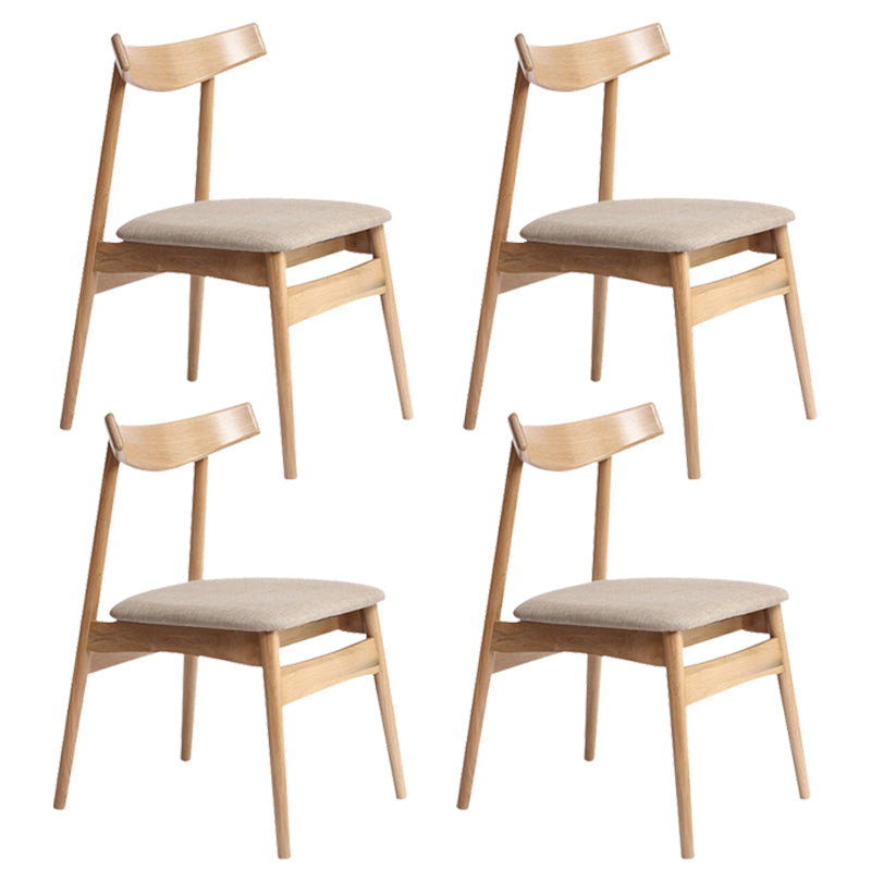 Scandinavian White Oak Open Side Chair Light Color Wood Dining Chair with Natural Legs