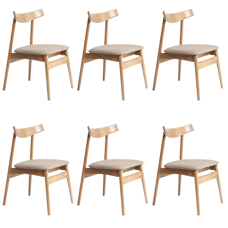 Scandinavian White Oak Open Side Chair Light Color Wood Dining Chair with Natural Legs