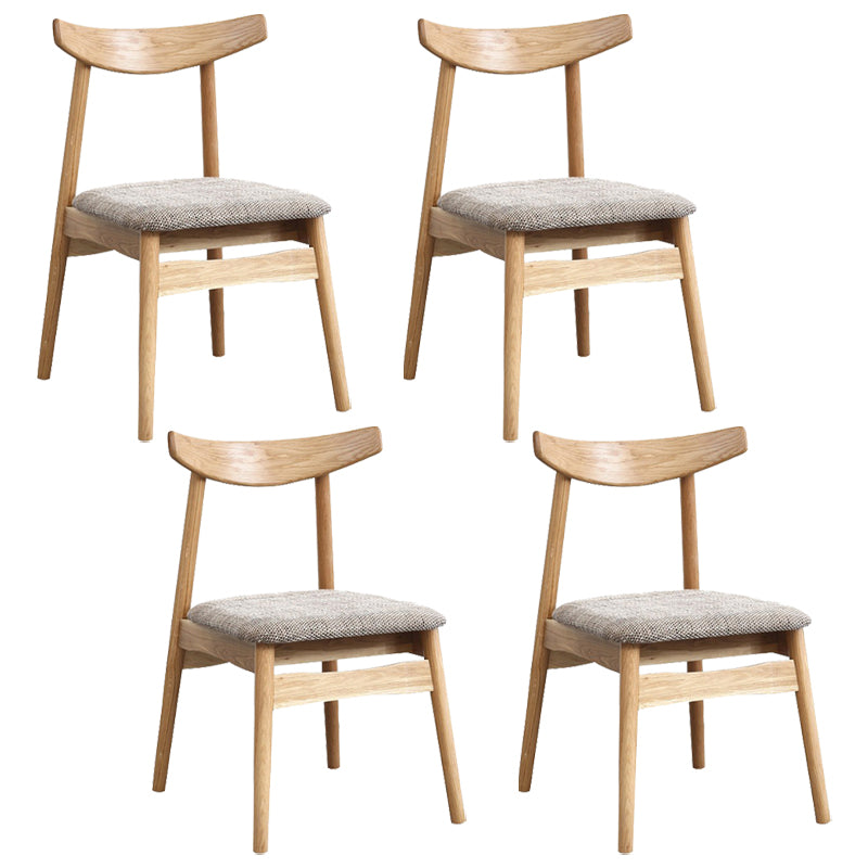 Scandinavian White Oak Open Side Chair Light Color Wood Dining Chair with Natural Legs