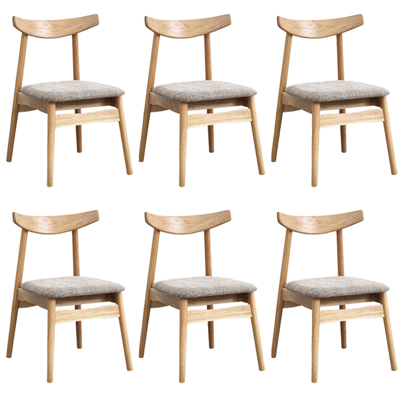 Scandinavian White Oak Open Side Chair Light Color Wood Dining Chair with Natural Legs