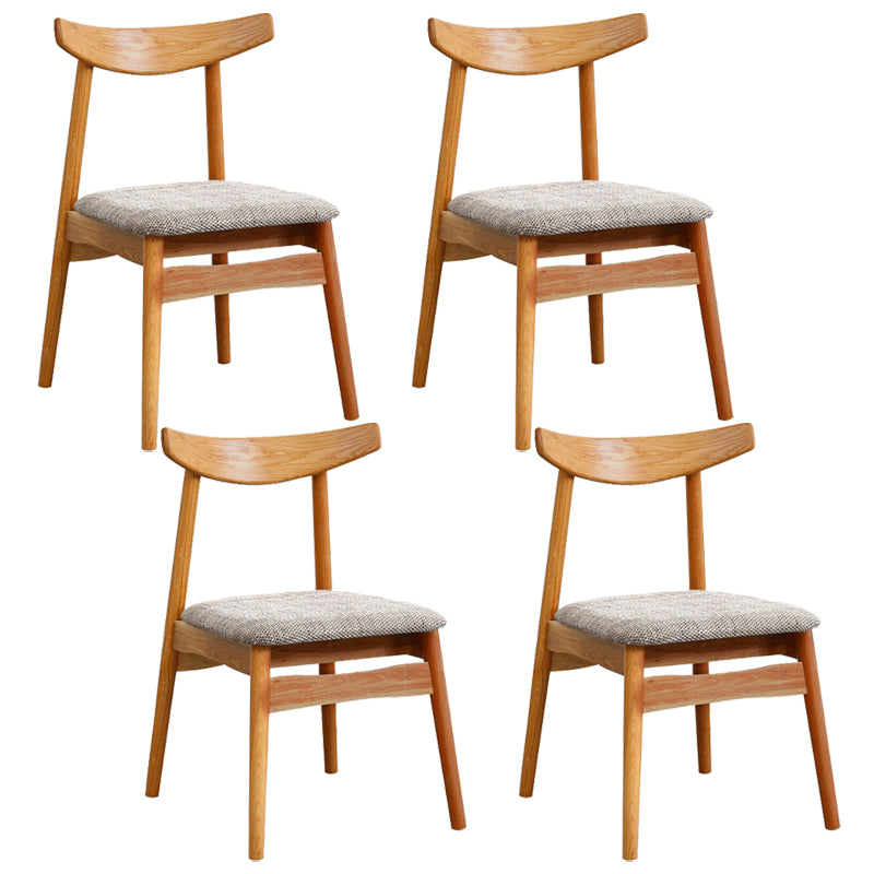 Scandinavian White Oak Open Side Chair Light Color Wood Dining Chair with Natural Legs