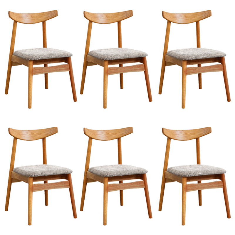 Scandinavian White Oak Open Side Chair Light Color Wood Dining Chair with Natural Legs