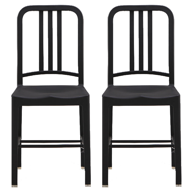 Contemporary Dining Plastic Side Armless Chair Open Back Dining Chair for Indoor