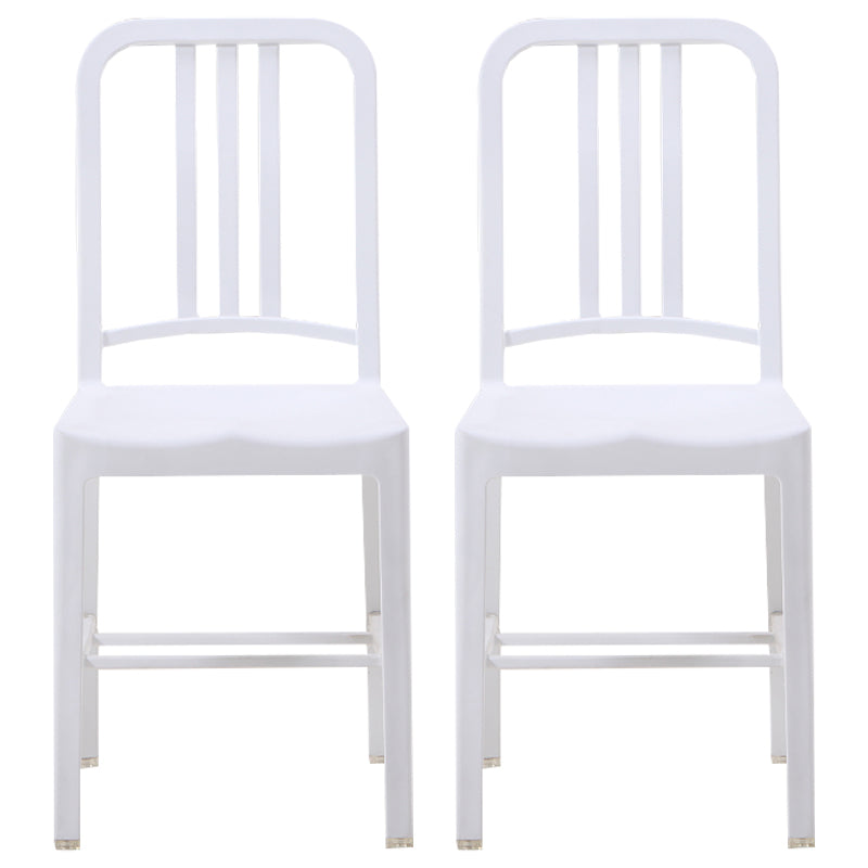 Contemporary Dining Plastic Side Armless Chair Open Back Dining Chair for Indoor