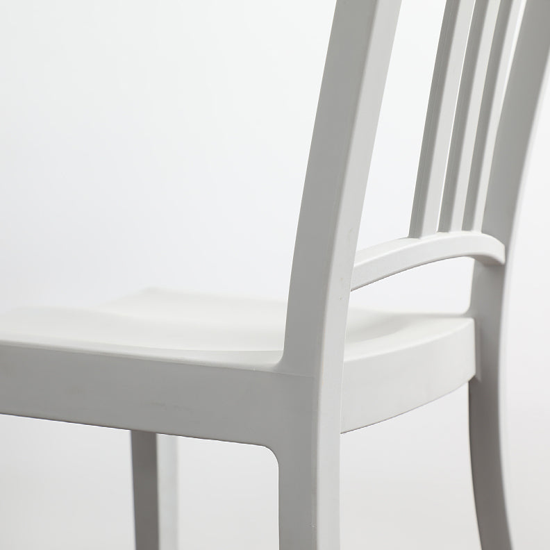 Silla de plástico sin plástico de comedor contemporáneo silla de comedor de espalda abierta para interiores