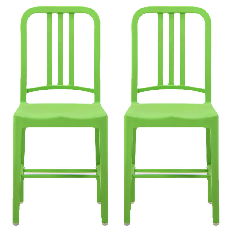 Contemporary Dining Plastic Side Armless Chair Open Back Dining Chair for Indoor